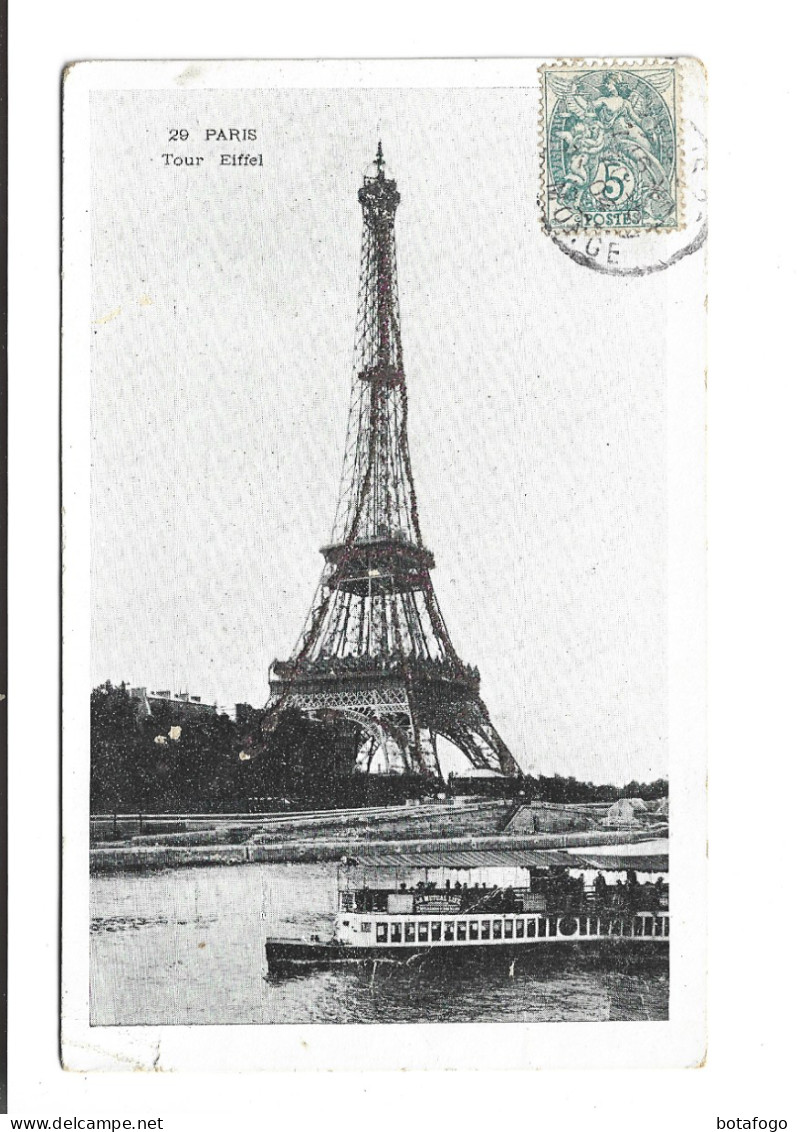 CPA AVEC PAILLETTES DOREES  DPT 75  LA TOUR EIFFEL En 1904! - Tour Eiffel