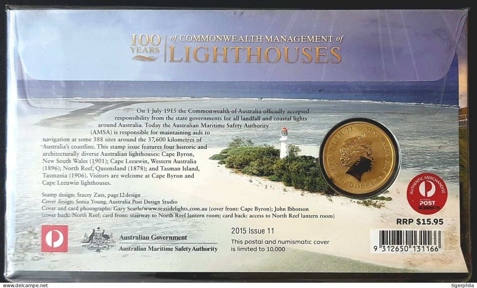 AUSTRALIA PHILA NUMIS  COVER 2015 Lighthouses Setenant Block First Day Cancelled And 1Dollar Lighthouse Centenary Commem - Cartas & Documentos