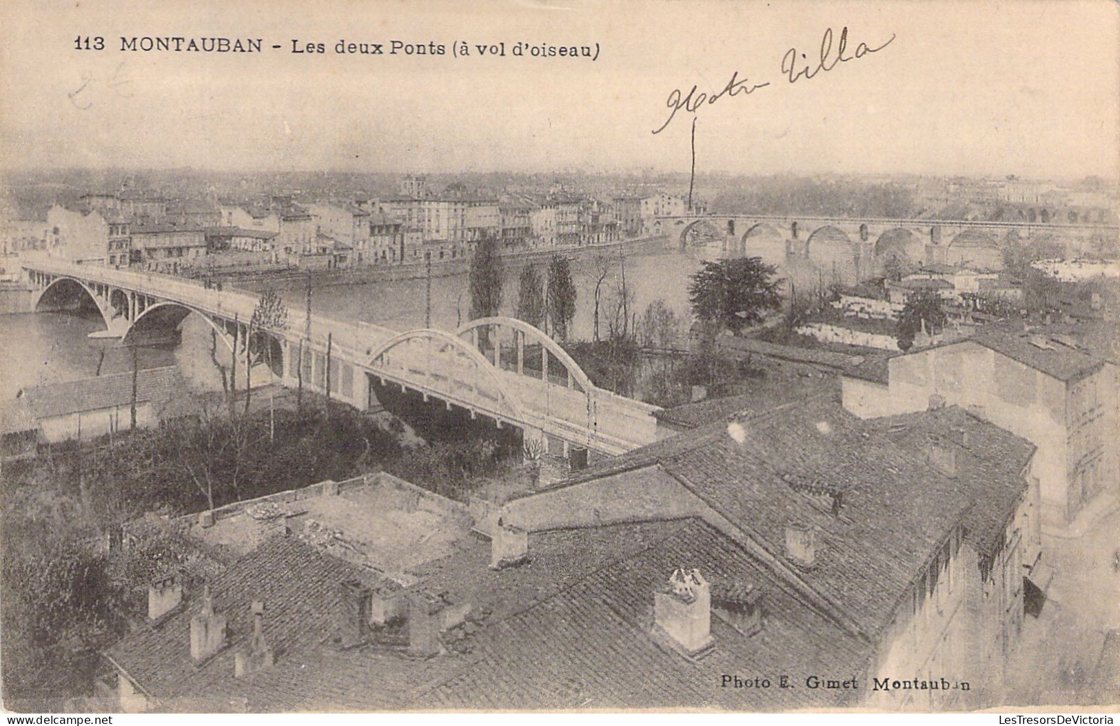 FRANCE - 82 - MONTAUBAN - Les Deux Ponts à Vol D'oiseau - Carte Postale Ancienne - Montauban