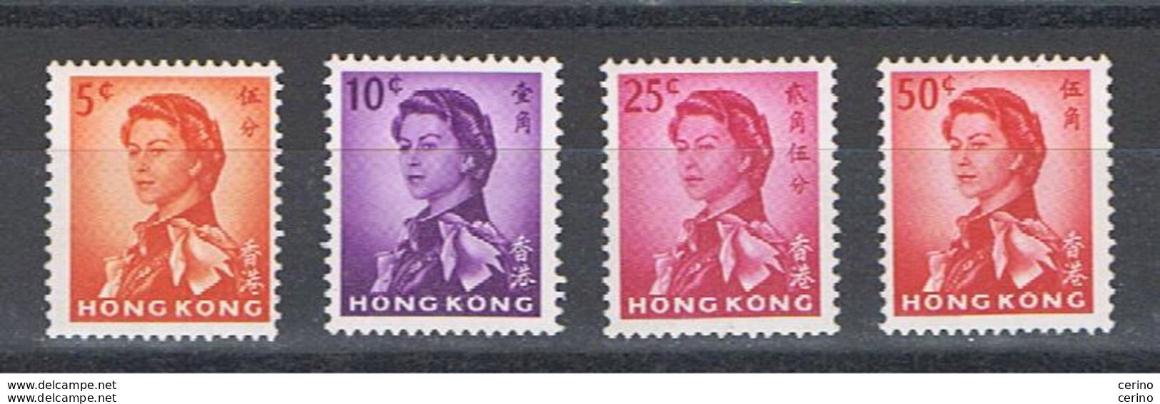 HONG-KONG:  1966/72  ELIZABETH  II°  -  LOT  4  UNUSED  STAMPS  -  P. 14 1/2 X 14  -  YV/TELL. 194 A//201 A - Ongebruikt