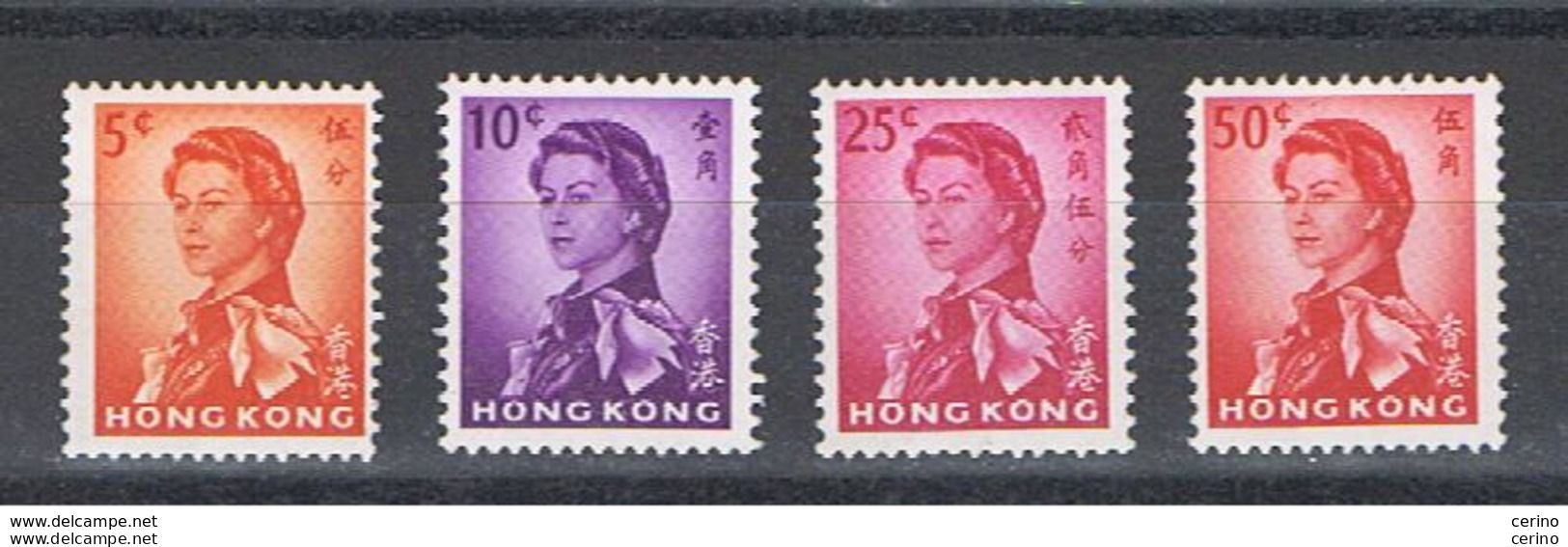 HONG-KONG:  1966/72  ELIZABETH  II°  -  LOT  4  UNUSED  STAMPS  -  P. 14 1/2 X 14  -  YV/TELL. 194 A//201 A - Unused Stamps