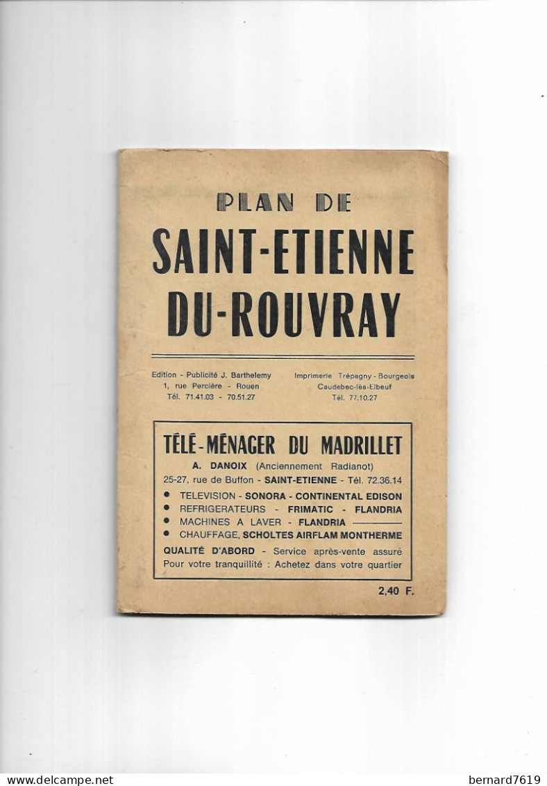 76  Plan  Depliant  De Saint Etienne Du Rouvray  - Annee 1969 - Monde