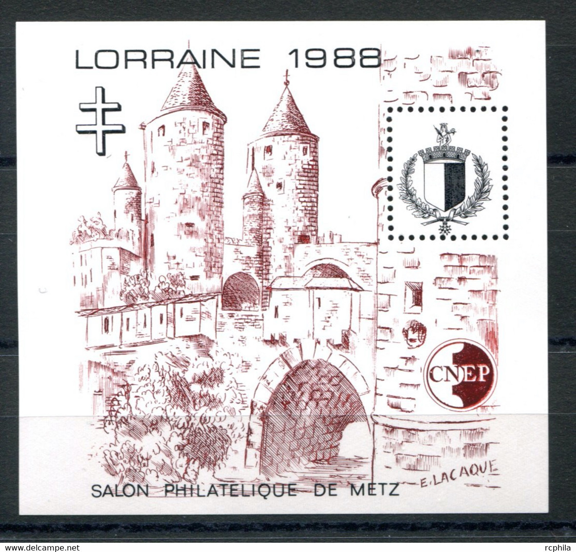 RC 24288 FRANCE COTE 24€ CNEP N° 9 - 1988 SALON PHILATELIQUE DE METZ LORRAINE BLOC NEUF ** MNH TB - CNEP