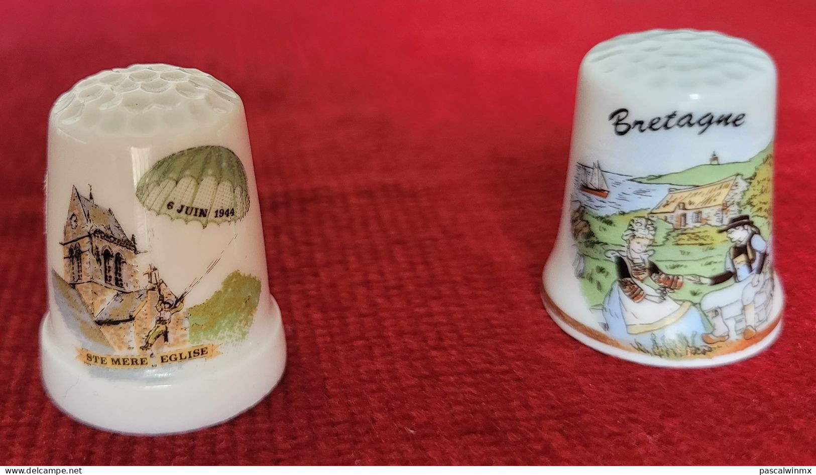 LOT De 3 DES à COUDRE En PORCELAINE  Thème FRANCE - Dés à Coudre