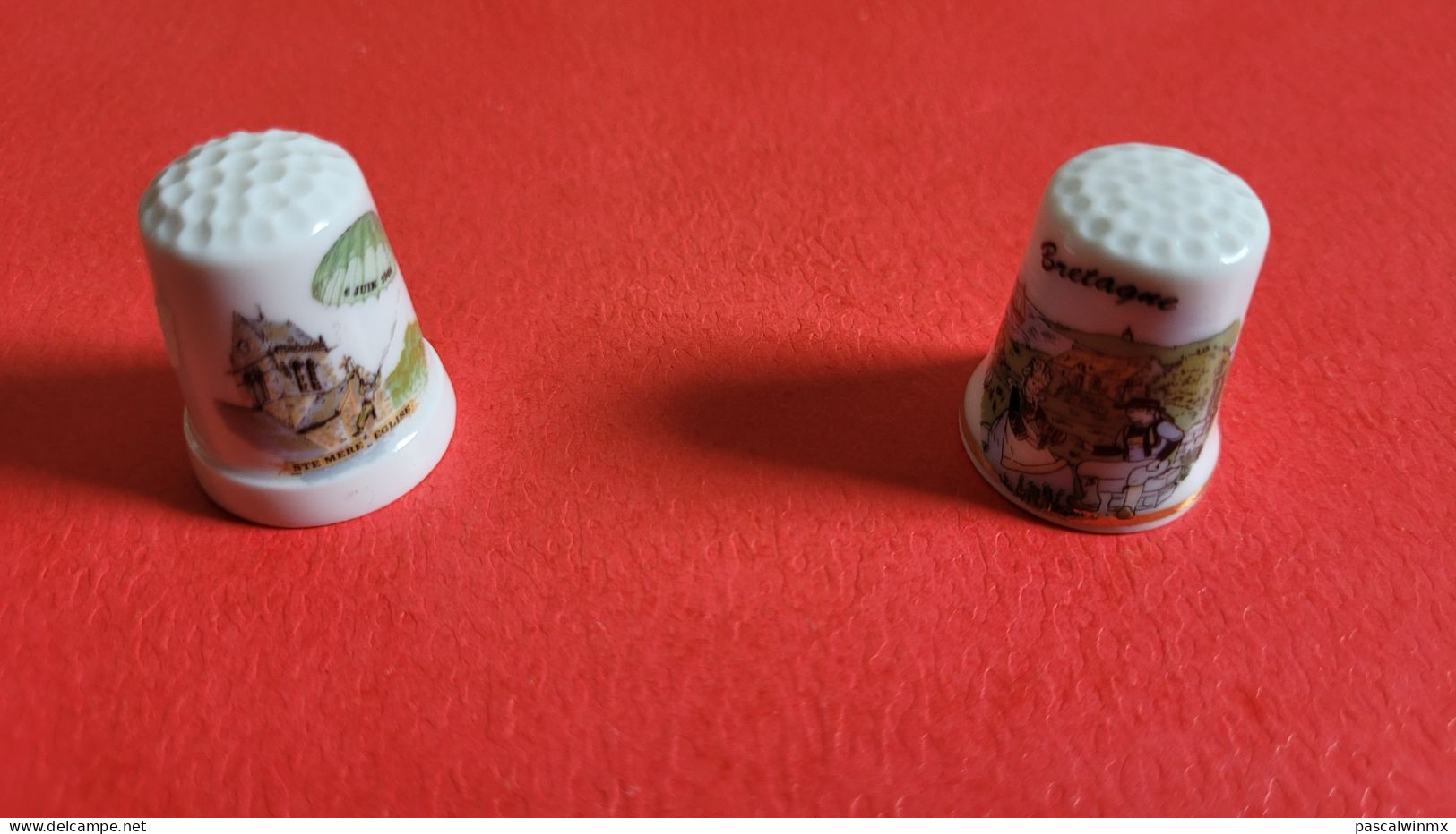 LOT De 3 DES à COUDRE En PORCELAINE  Thème FRANCE - Thimbles