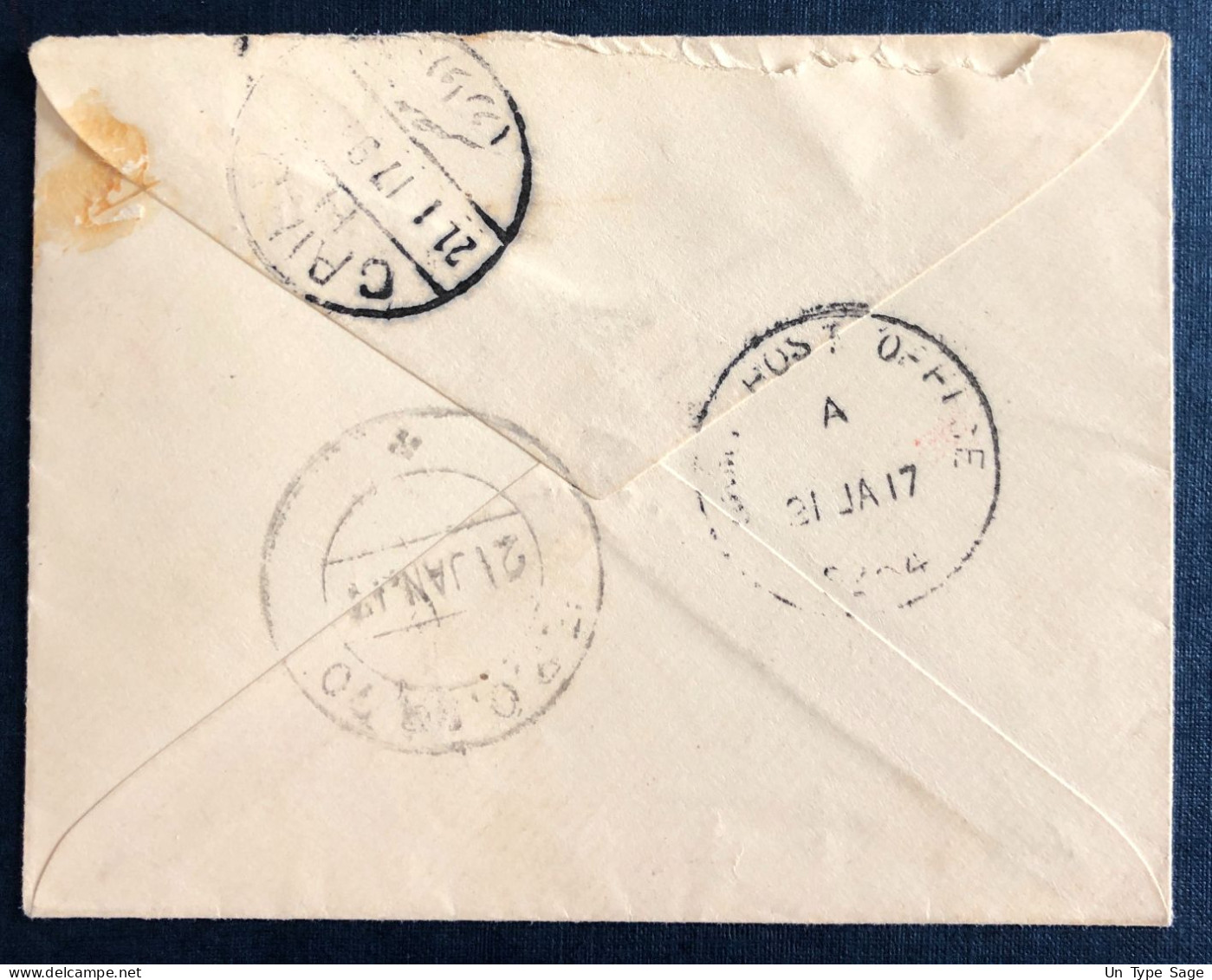 Grande Bretagne, TAB F.P.O. N°325 - 20.1.1917 + Censure Sur Enveloppe Pour Le Caire, Egypte - (B1280) - Postmark Collection