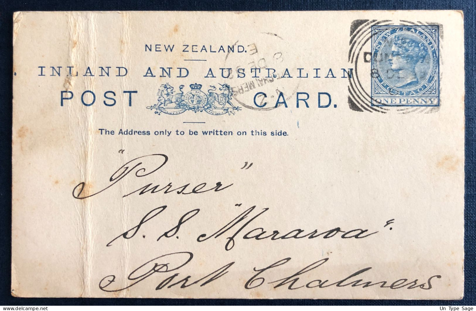 Nouvelle-Zélande, Entier-carte, Cachet DUNEDIN 8.12.1892 - (B1295) - Enteros Postales