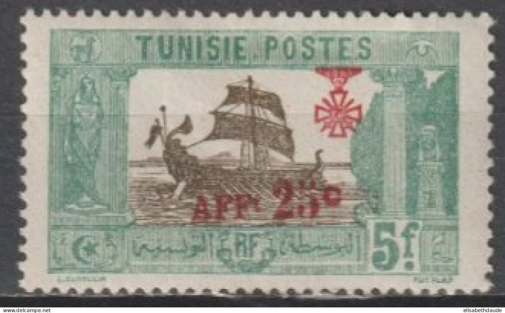 TUNISIE - 1923 - YVERT N°95 * MH - COTE = 91 EUR. - Nuovi