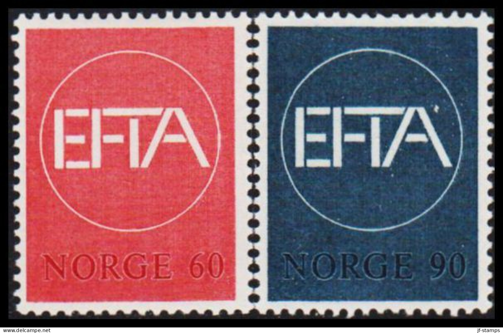 1967. NORGE. EFTA. Never Hinged Set.  (Michel 551552) - JF533390 - Briefe U. Dokumente