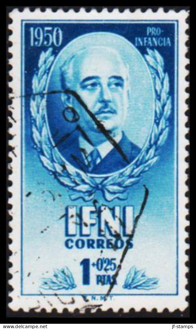 1950. IFNI. Francisco Franco Y Bahamonde  1 + 0,25 PTAS.  (MICHEL 98) - JF533405 - Ifni