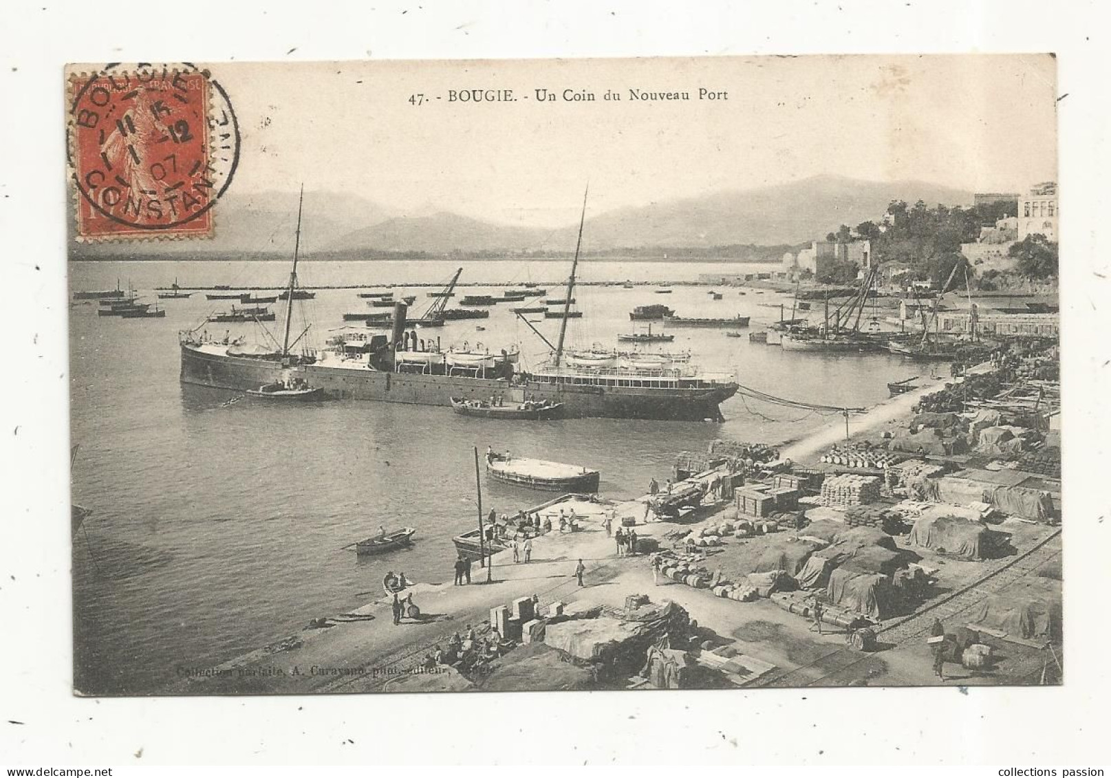 Cp, ALGERIE, BOUGIE, BEJAIA, Un Coin Du Nouveau Port , Bateaux , Voyagée 1907 - Bejaia (Bougie)