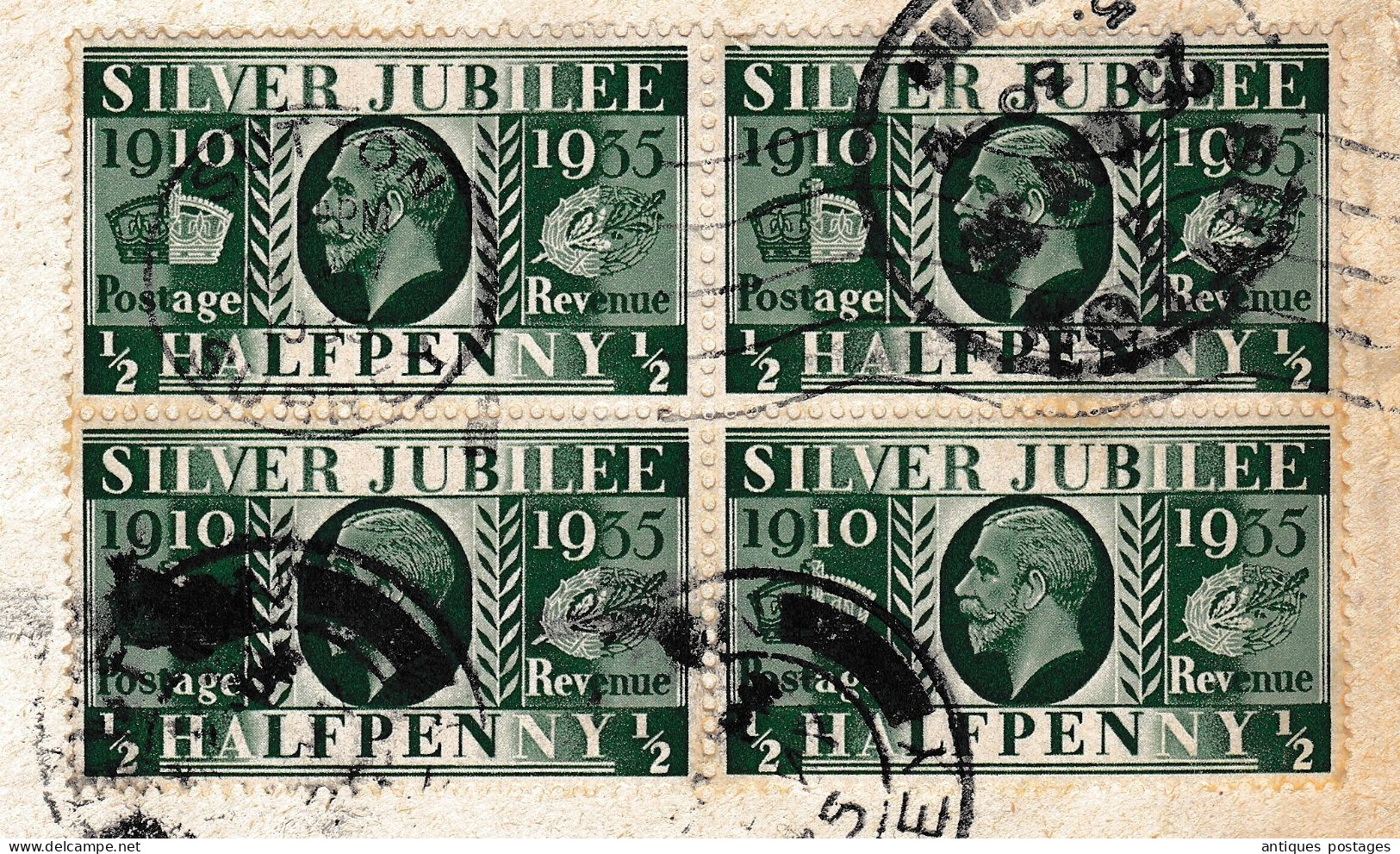 Lettre 1935 Sutton London Surrey Bern Switzerland Hans Trepp Stamp King George V Silver Jubilee