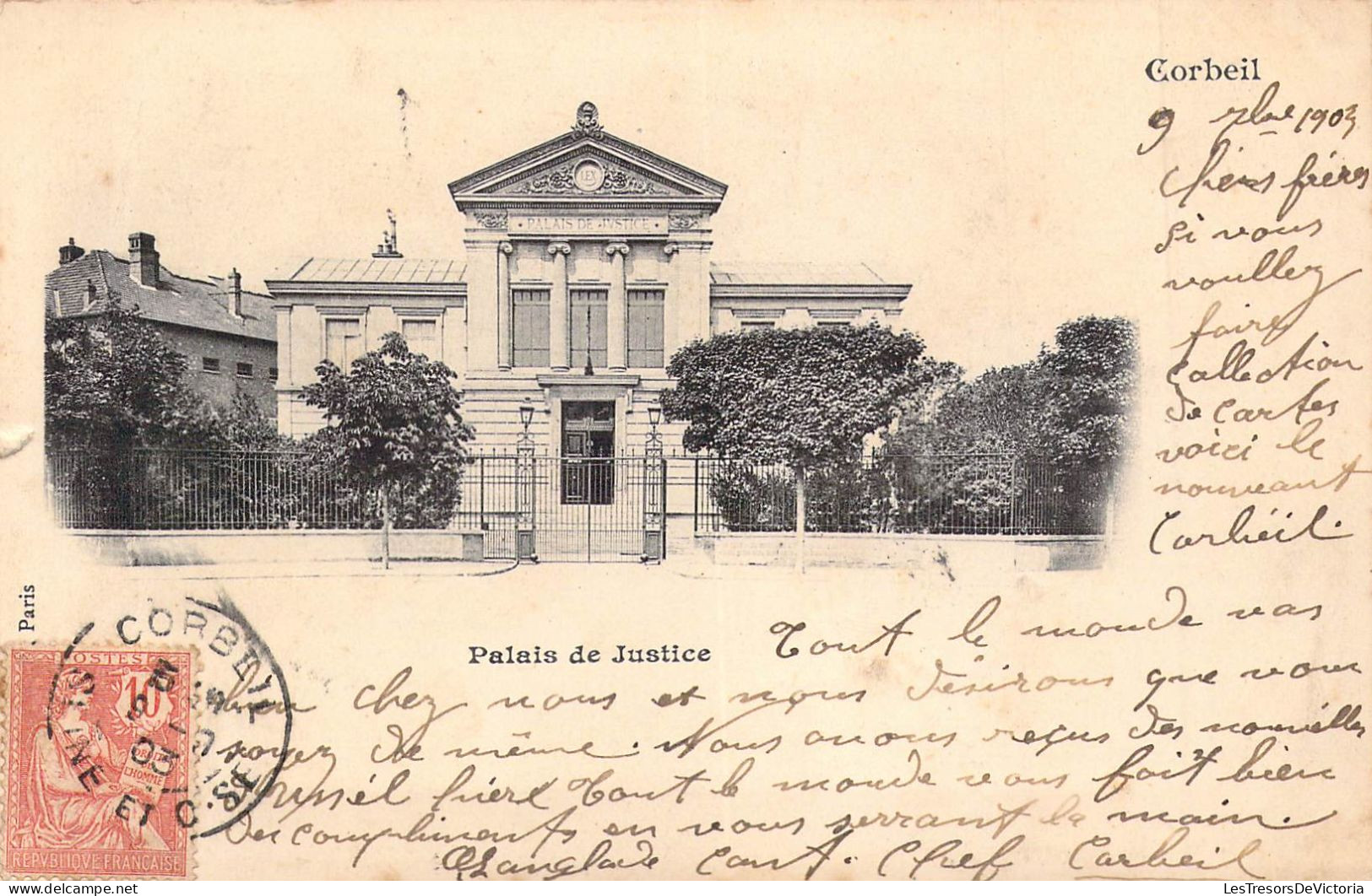 FRANCE - 91 - CORBEIL - Palais De Justice - Carte Postale Ancienne - Corbeil Essonnes