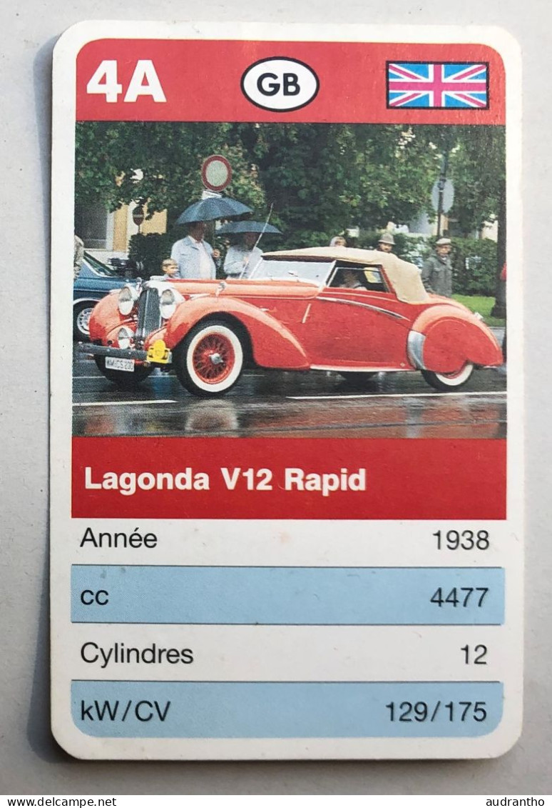 Carte à Jouer DUCALE Automobile Anglaise Lagonda V12 Rapid - Voitures