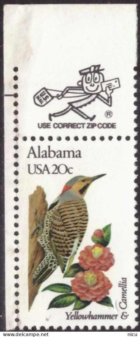 1982 -STATE BIRDS AND FLOWERS - YELLOWHAMMER AND CAMELLIA - Unused Stamps