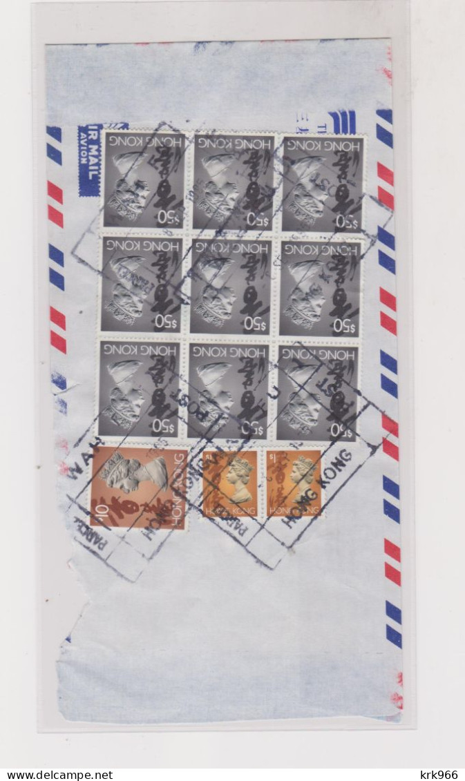 HONG KONG 1995  50 $ X 9 Used On Parcel Piece - Used Stamps