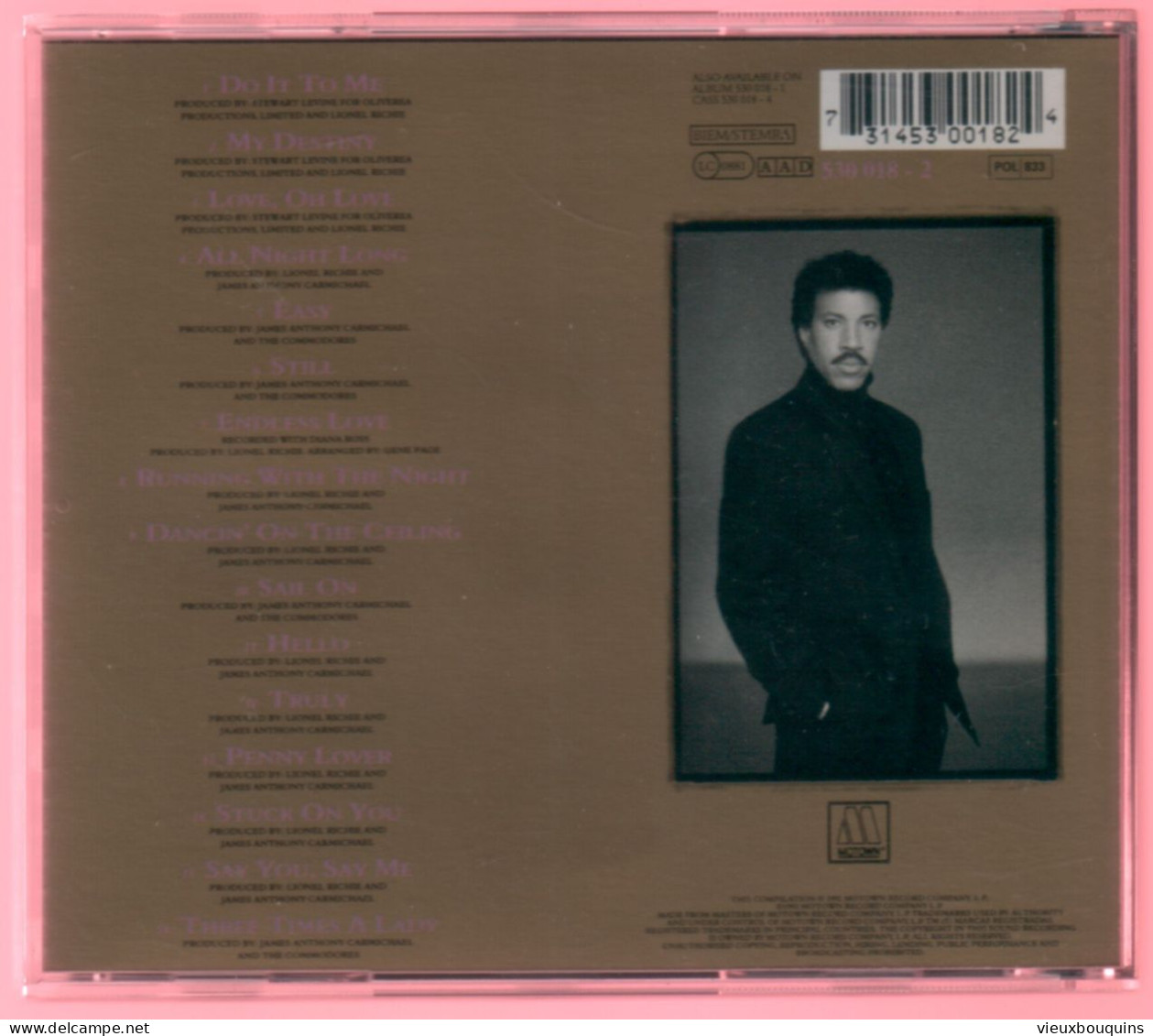 LIONEL RITCHIE : BACK TO FRONT - Other - English Music
