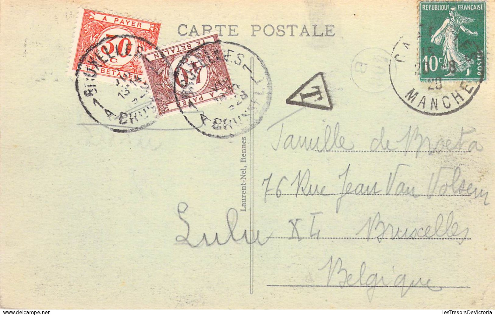 FRANCE - 50 - CAROLLES PLAGE - Au Loin Jullouville Et La Mare De Bouillon - Carte Postale Ancienne - Sonstige & Ohne Zuordnung