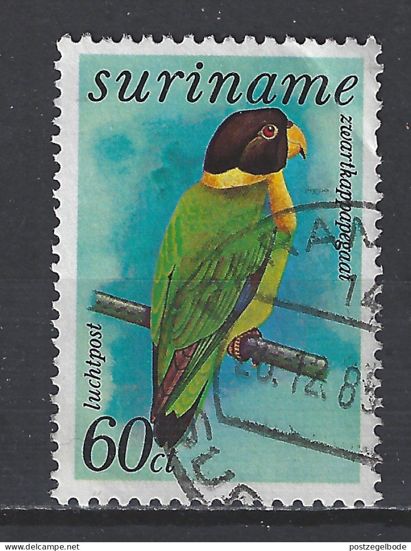 Suriname Used ; Papegaai Perroquet Perruche Parrakeet Parrot Papagayo Cotorra Parkiet Amazone Vogel Bird Ave Oiseau - Perroquets & Tropicaux