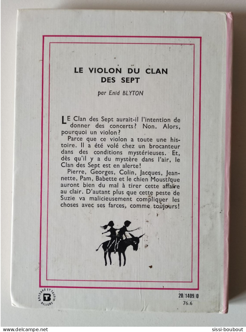 LE CLAN DES SEPTS Le Violon Du - Collection "Bibliothèque Rose" - Par Enid BLYTON - Bibliothèque Rose