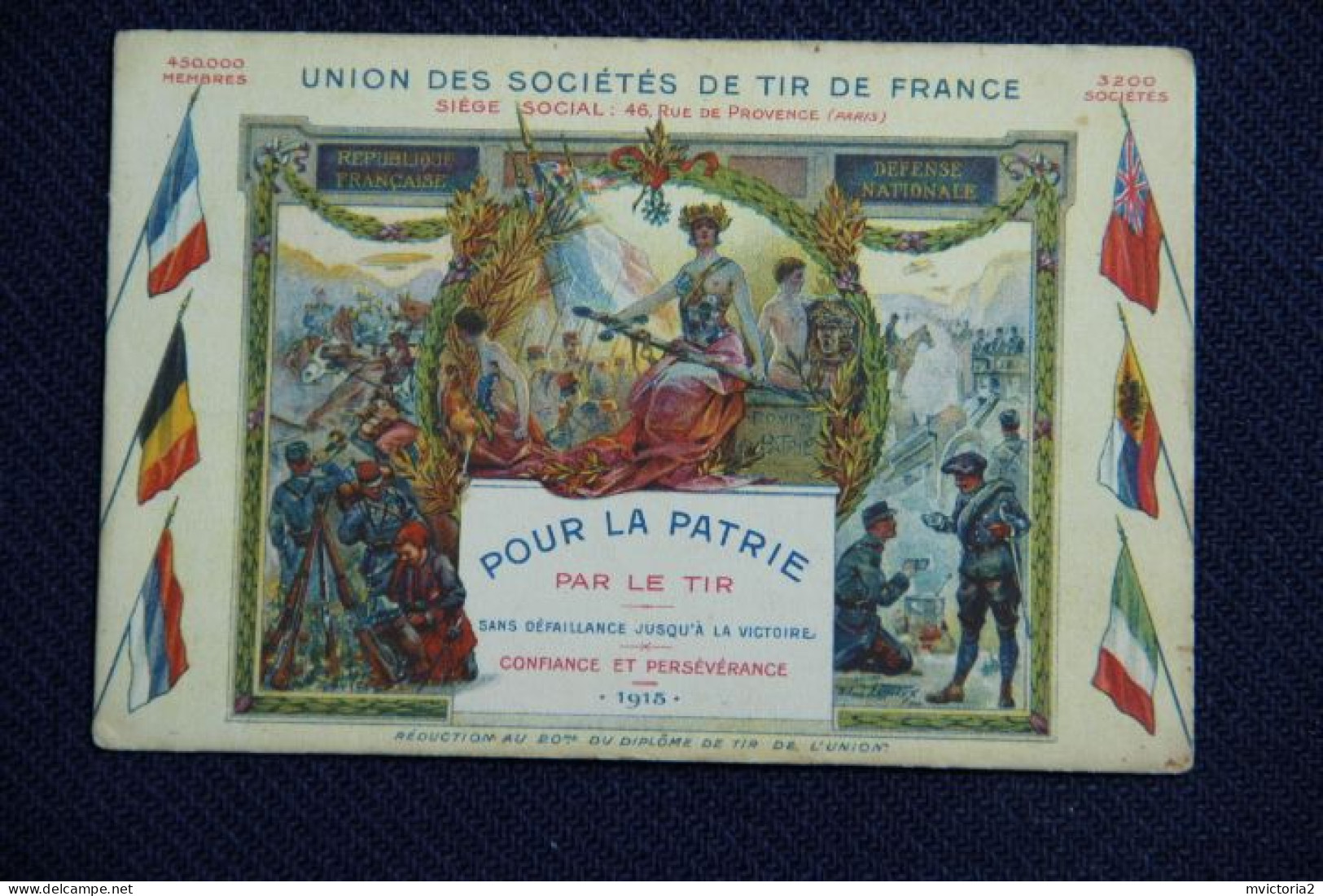 MILITARIA - Union Des Sociétés De Tir De FRANCE, Pour La Patrie Par Le Tir - Patriotic