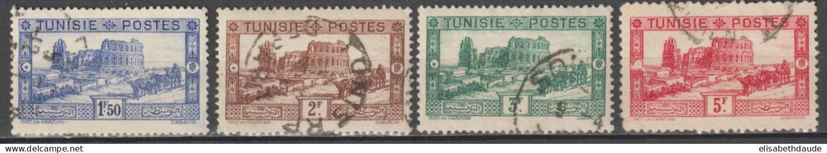 TUNISIE - 1931 - YVERT N°175/178 OBLITERES - COTE = 43.75 EUR. - Usati