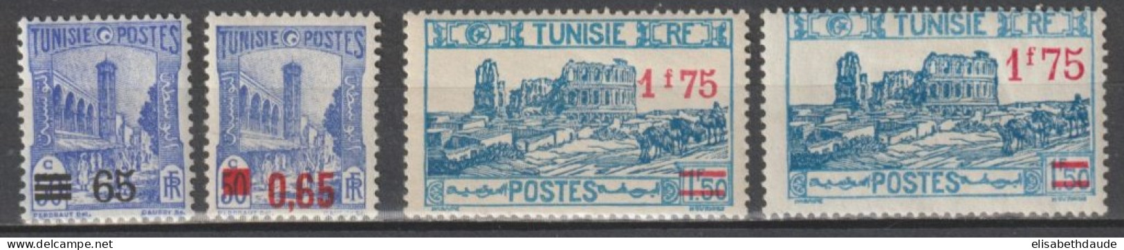 TUNISIE - 1937 - ANNEE COMPLETE - YVERT N° 182/184A * MLH - COTE = 21.75 EUR. - Nuovi