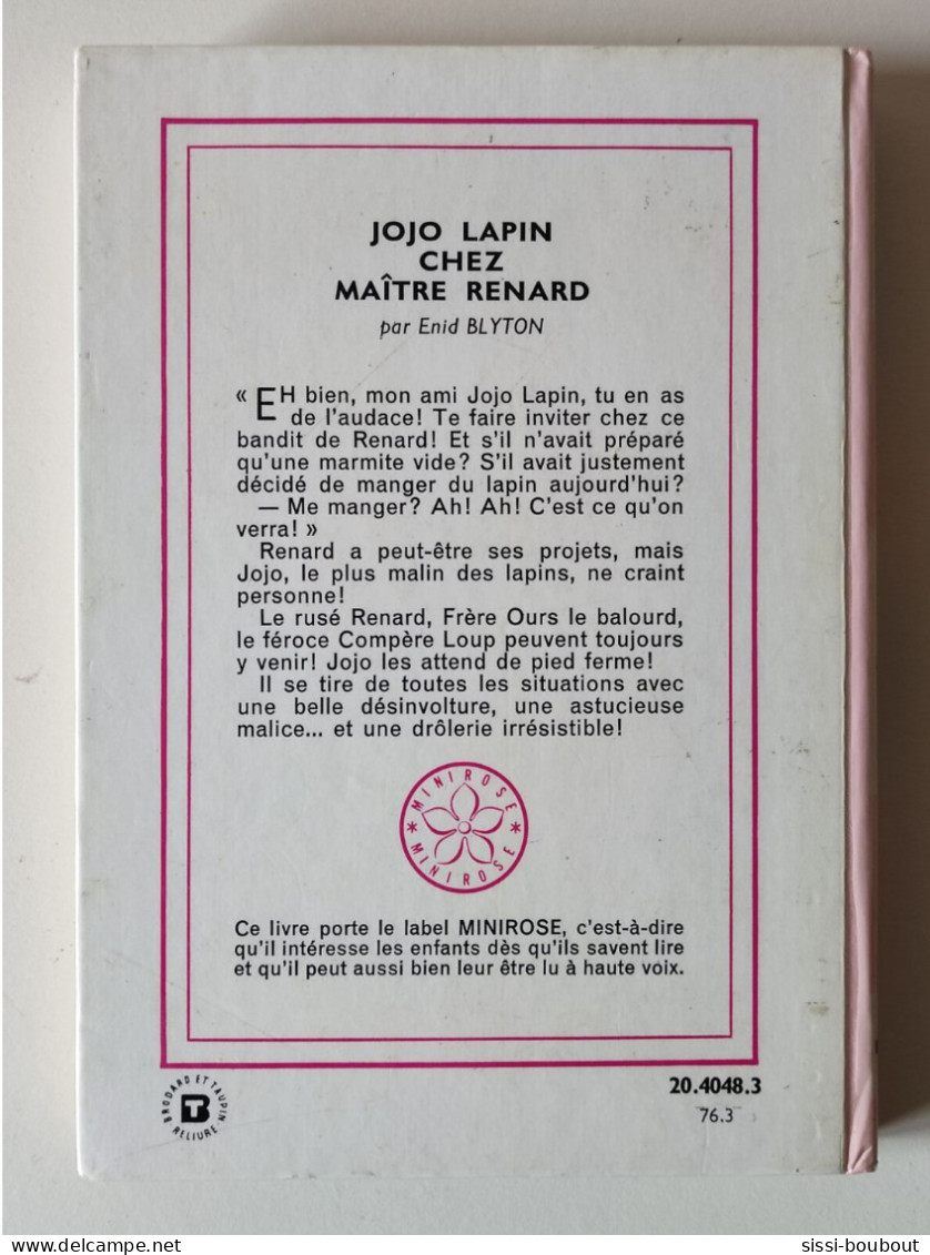 Jojo Lapin Chez Maître Renard - Collection "Bibliothèque Rose" - Par Enid BLYTON - Bibliothèque Rose