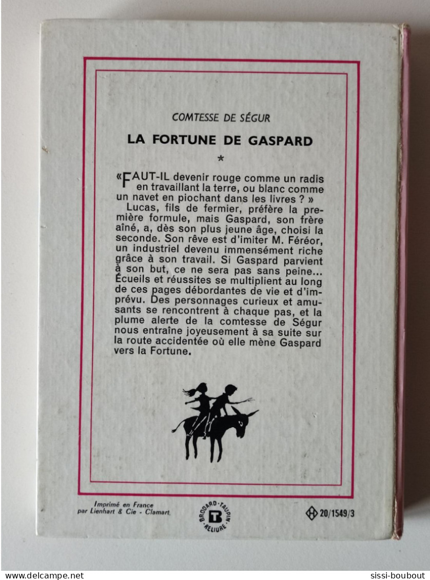 La Fortune De Gaspard - Collection "Bibliothèque Rose" - Par La Contesse De SEGUR - Bibliothèque Rose