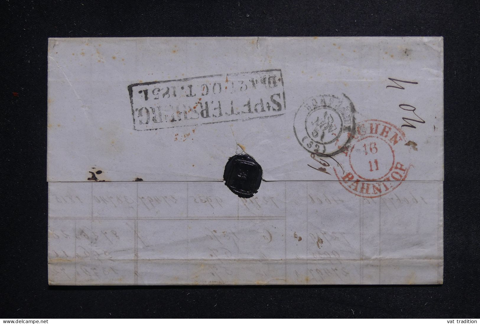 RUSSIE - Lettre De St Petersbourg Pour La France En 1851, Voir Cachets Recto Et Verso  - L 143874 - ...-1857 Vorphilatelie