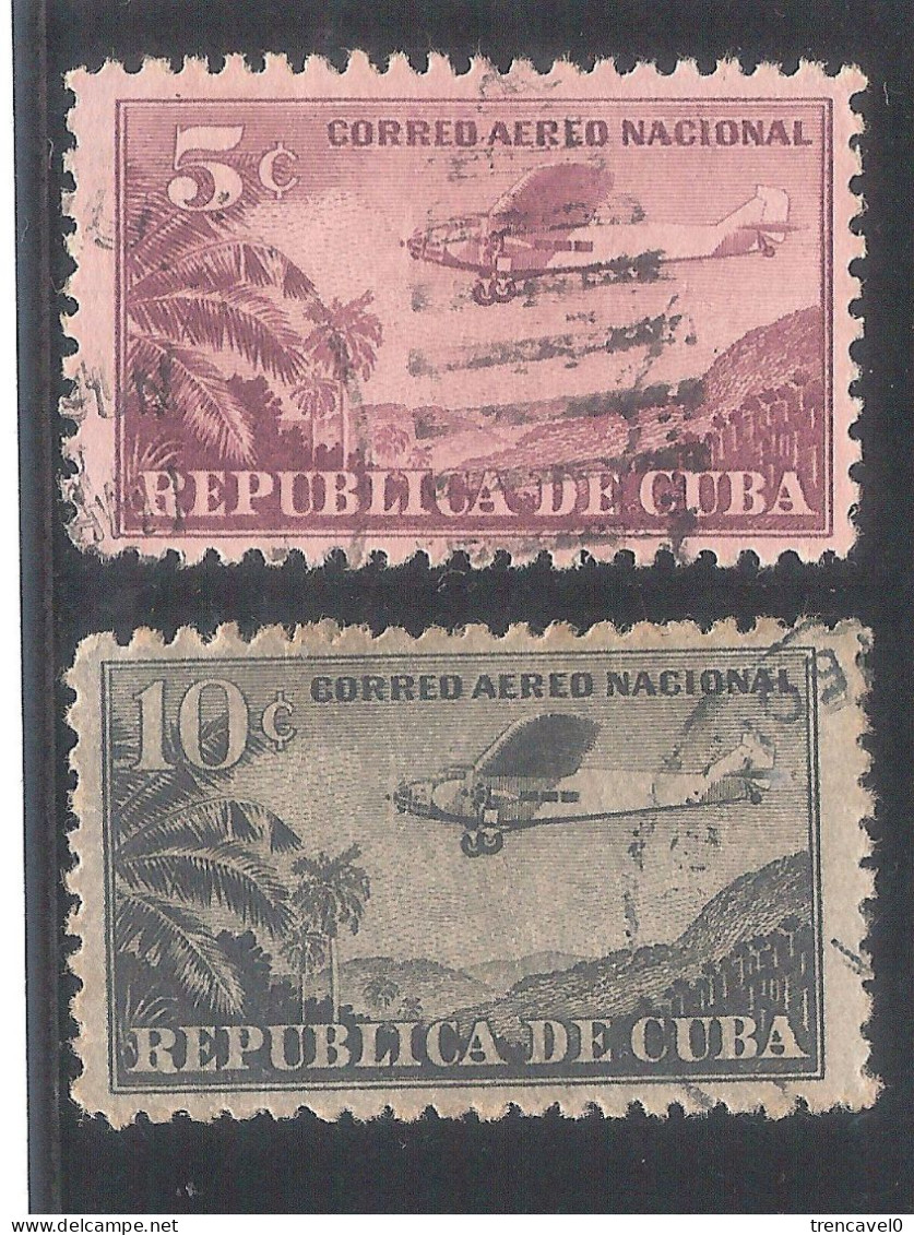 Cuba 1931 - 2 Sellos Usados Y Circulados - Correo Aéreo Nacional - 2 Sellos Usados Y Circulados - Correo Aéreo Nacional - Gebruikt