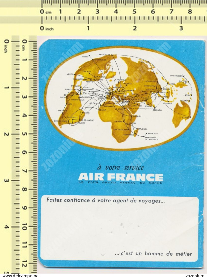 Air France Horaire De Poche 1968 N°13 Lignes Au Départ D'Algerie - Europe
