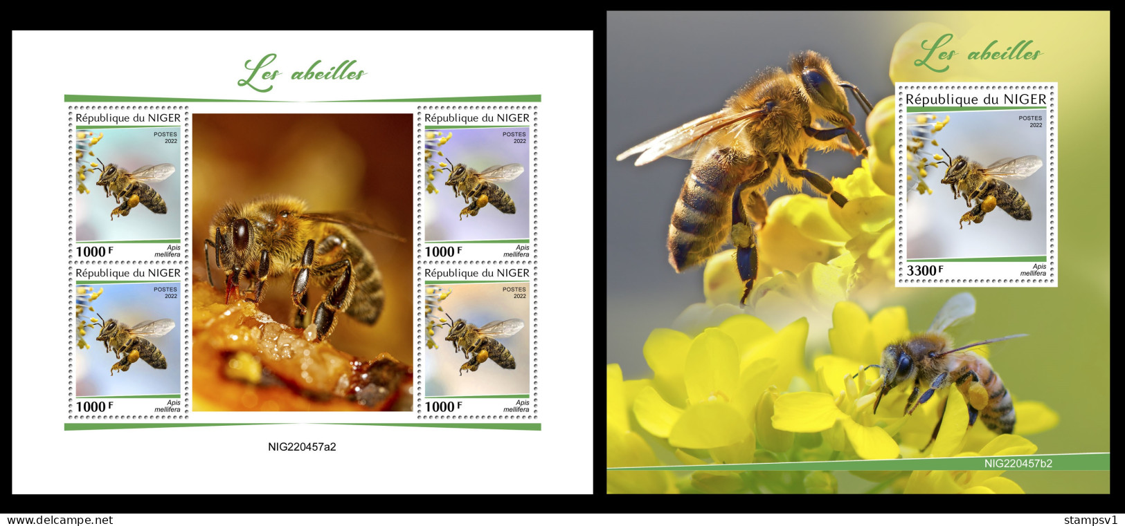 Niger  2022 Bees.  (457) OFFICIAL ISSUE - Abeilles