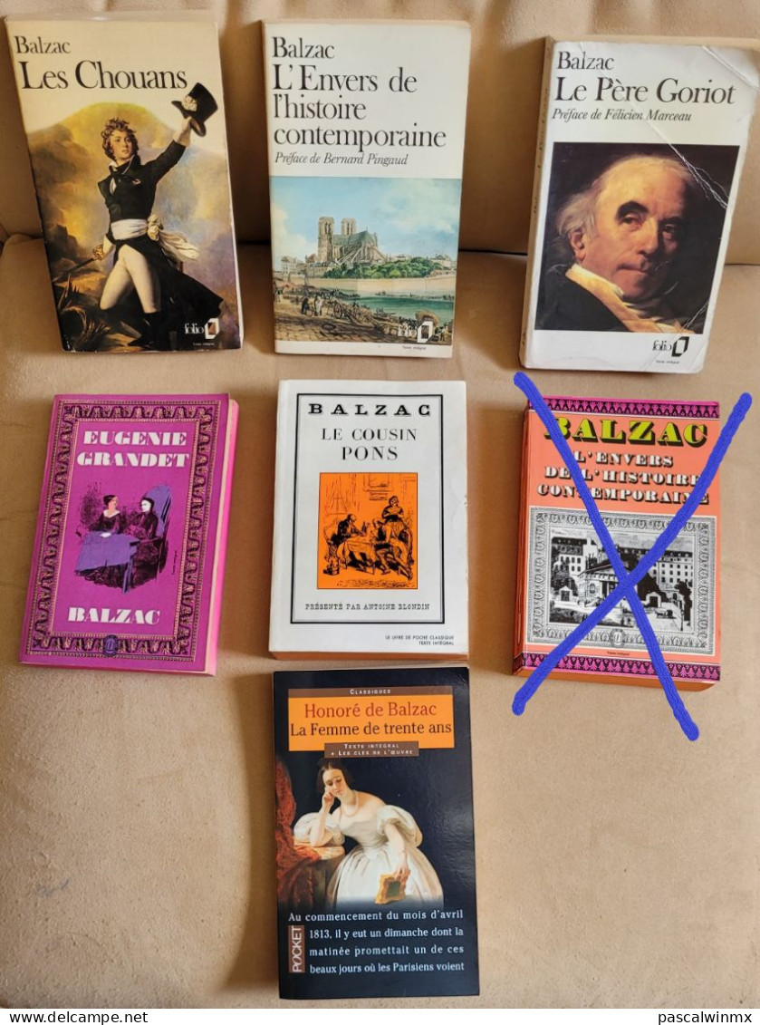 Lot De 7 Livres De Poche : BALZAC - Lots De Plusieurs Livres