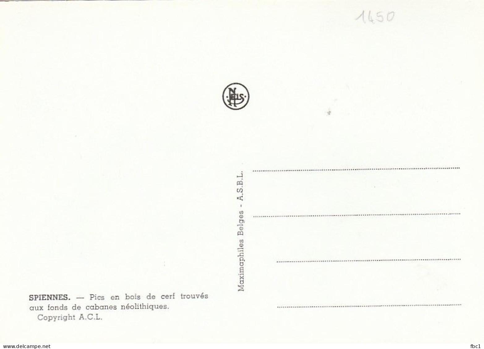 Belgique - Carte Maximum - 1968 - Spiennes - Pics En Bois - Cabanes Néolithiques  N°1450 - 1961-1970