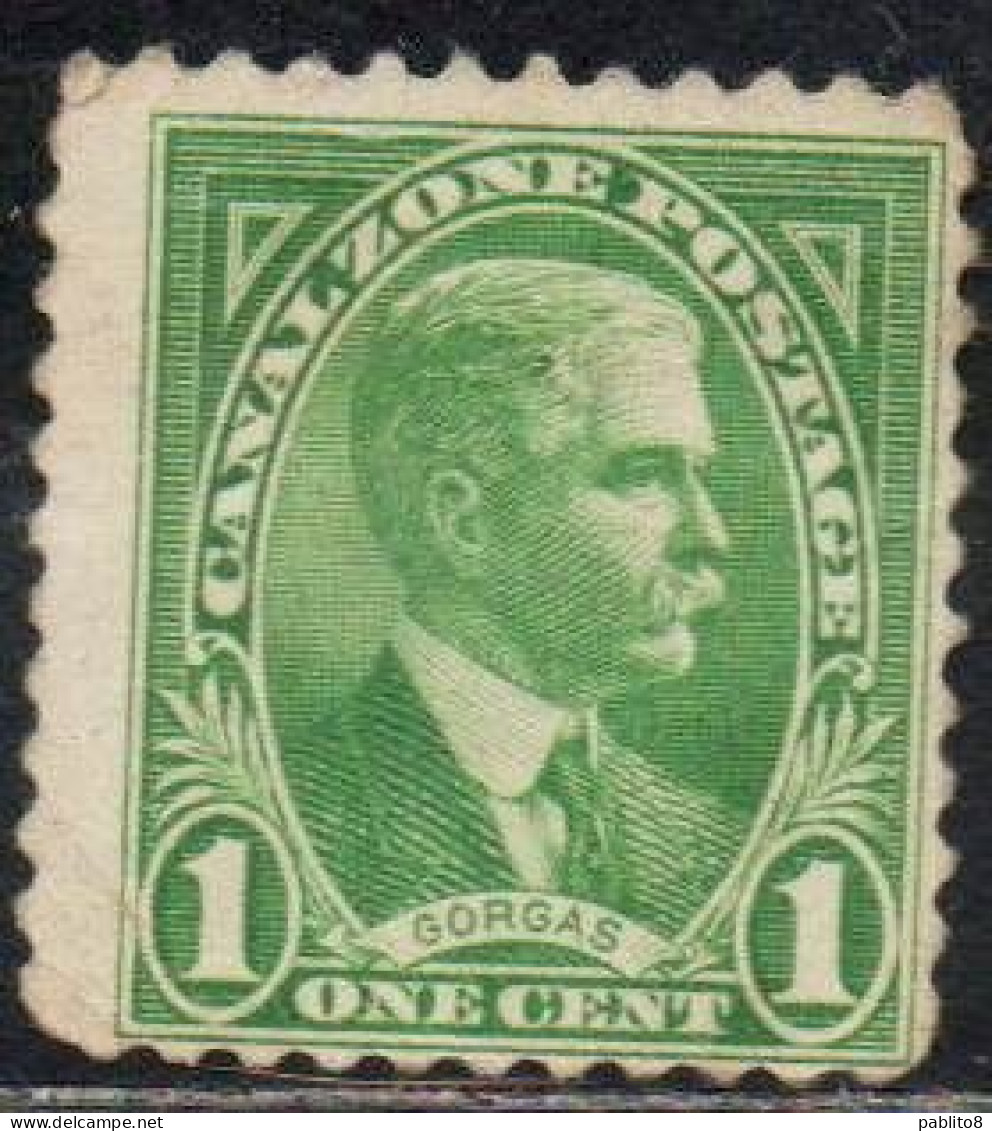 CANAL ZONE SURCHARGED PANAMA USA POSSESSION 1928 1940 MAJ GENERAL WILLIAM CRAWFORD GORGAS 1c MH - Zona Del Canale / Canal Zone