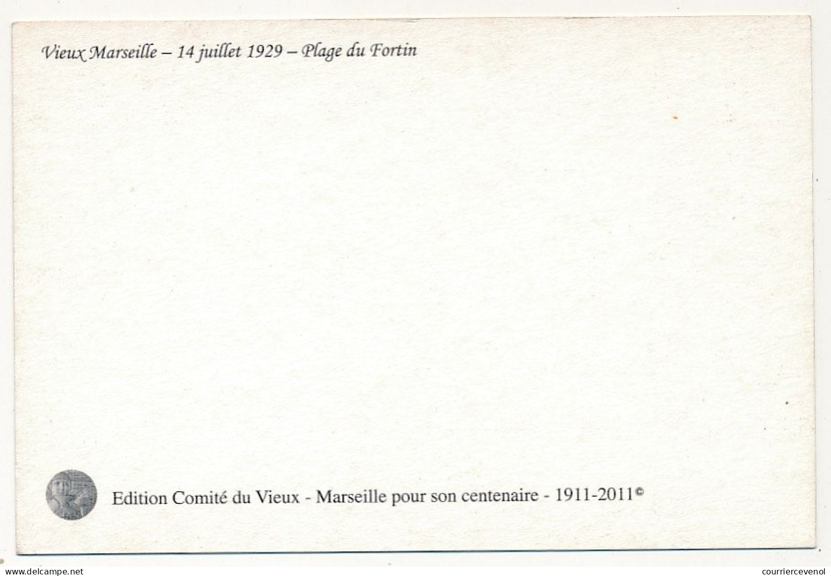 CPM - MARSEILLE (B Du R) - 14 Juillet 1929 - Plage Du Fortin - Quartiers Sud, Mazargues, Bonneveine, Pointe Rouge, Calanques,
