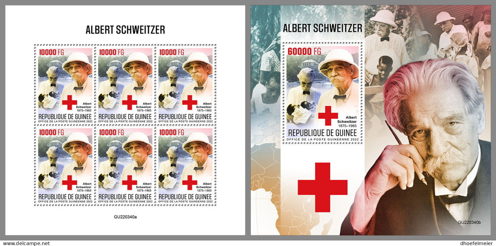 GUINEA REP. 2022 MNH Albert Schweitzer Red Cross Rotes Kreuz Croix Rouge M/S+S/S - OFFICIAL ISSUE - DHQ2322 - Albert Schweitzer