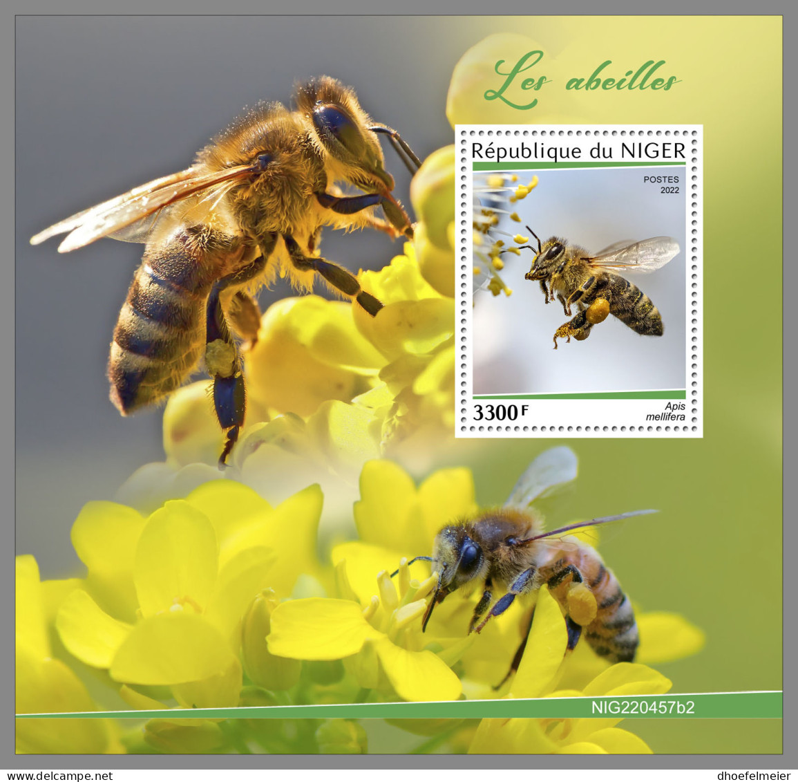 NIGER 2022 MNH Bees Bienen Abeilles S/S - IMPERFORATED - DHQ2322 - Abeilles