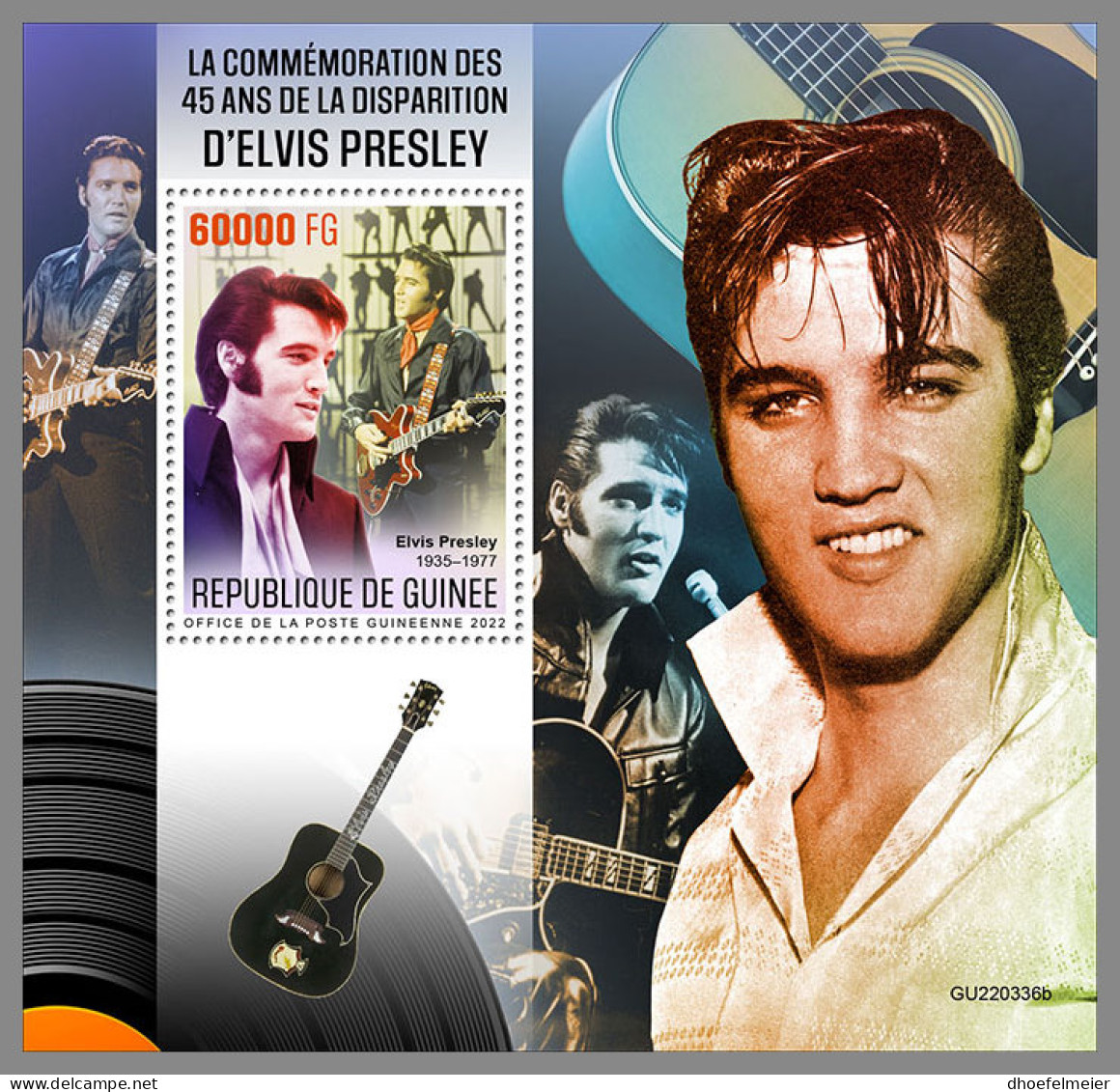 GUINEA REP. 2022 MNH Elvis Presley S/S - IMPERFORATED - DHQ2322 - Elvis Presley