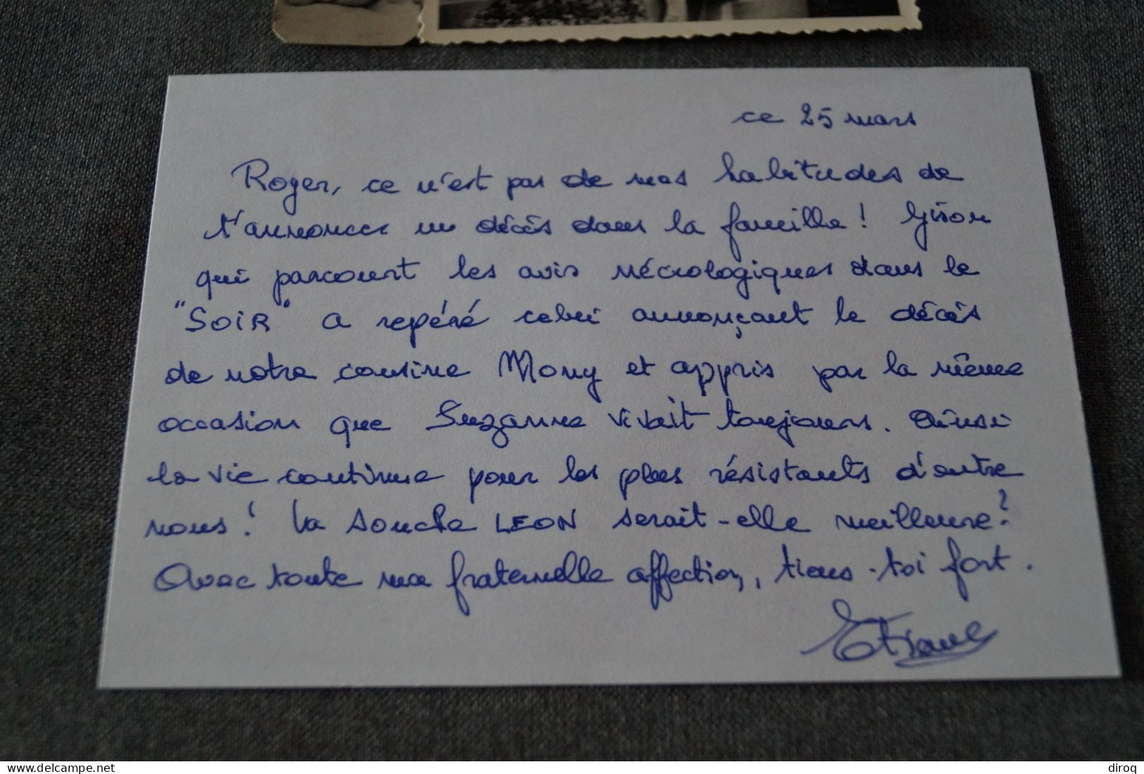 Photo Originale + Avis De Décès + Lettre Manuscrit,Lefèvre Simonne,1940,militaria,documents - 1939-45