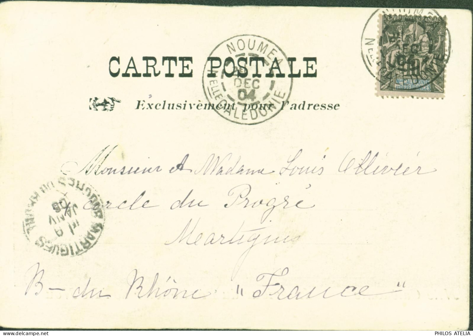 Nouvelle-Calédonie YT Groupe N°45 Nouvelle Calédonie Et Dépendances CAD Nouméa DEC 1904 CPA Pénitencier Ile Nou - Covers & Documents