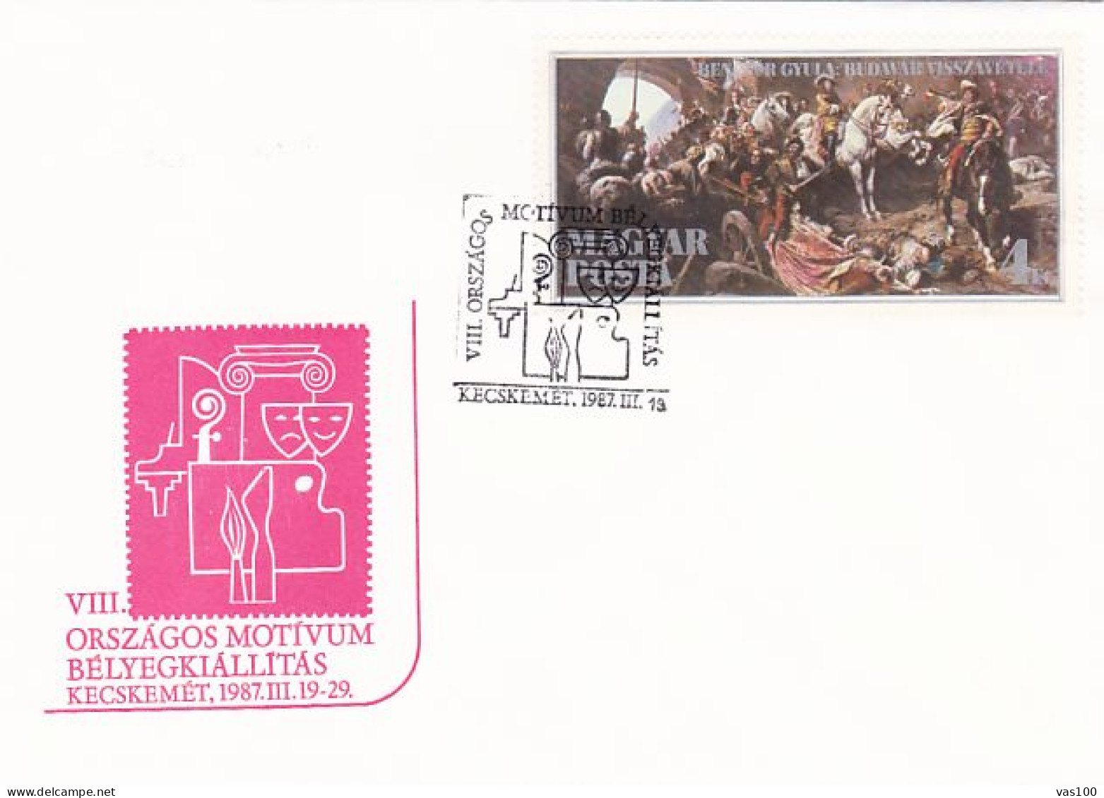 KECSKEMET PHILATELIC EXHIBITION, SPECIAL COVER, 1987, HUNGARY - Briefe U. Dokumente