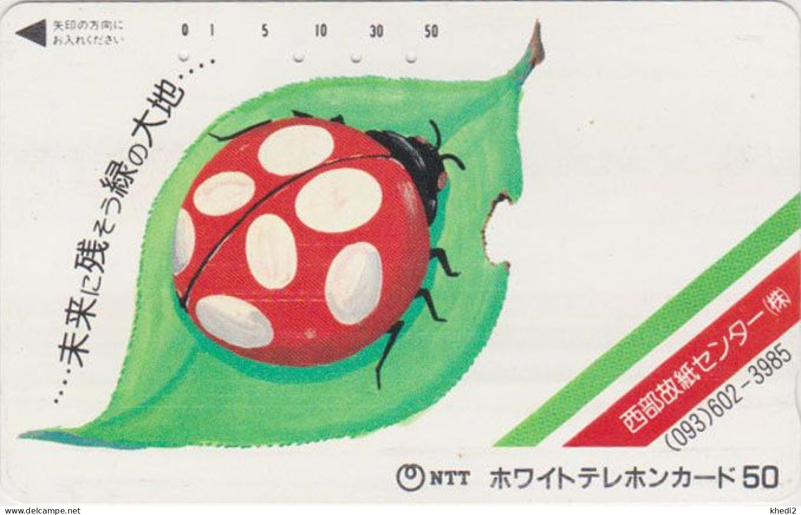 Rare Télécarte JAPON / 110-011 - ANIMAL - COCCINELLE - LADYBIRD JAPAN Phonecard - MARIENKÄFER - 62 - Ladybugs