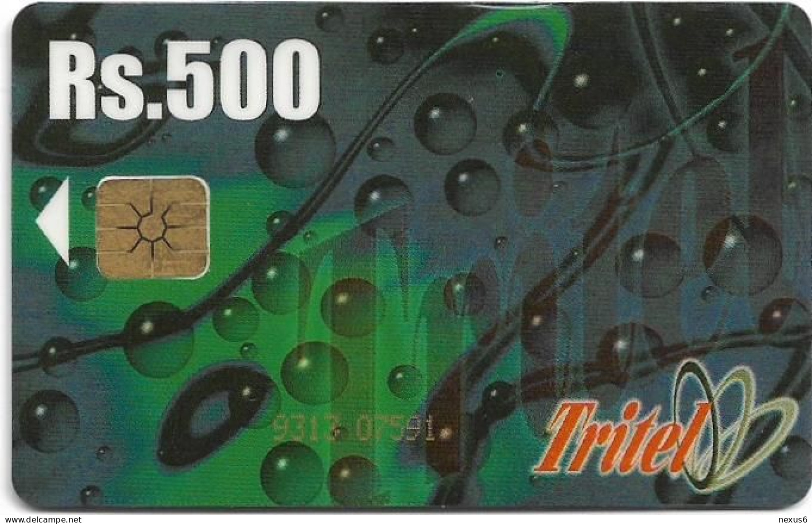 Sri Lanka - Tritel (Chip) - Abstract Design (Yellow Cn.), 500Rs, Used - Sri Lanka (Ceilán)