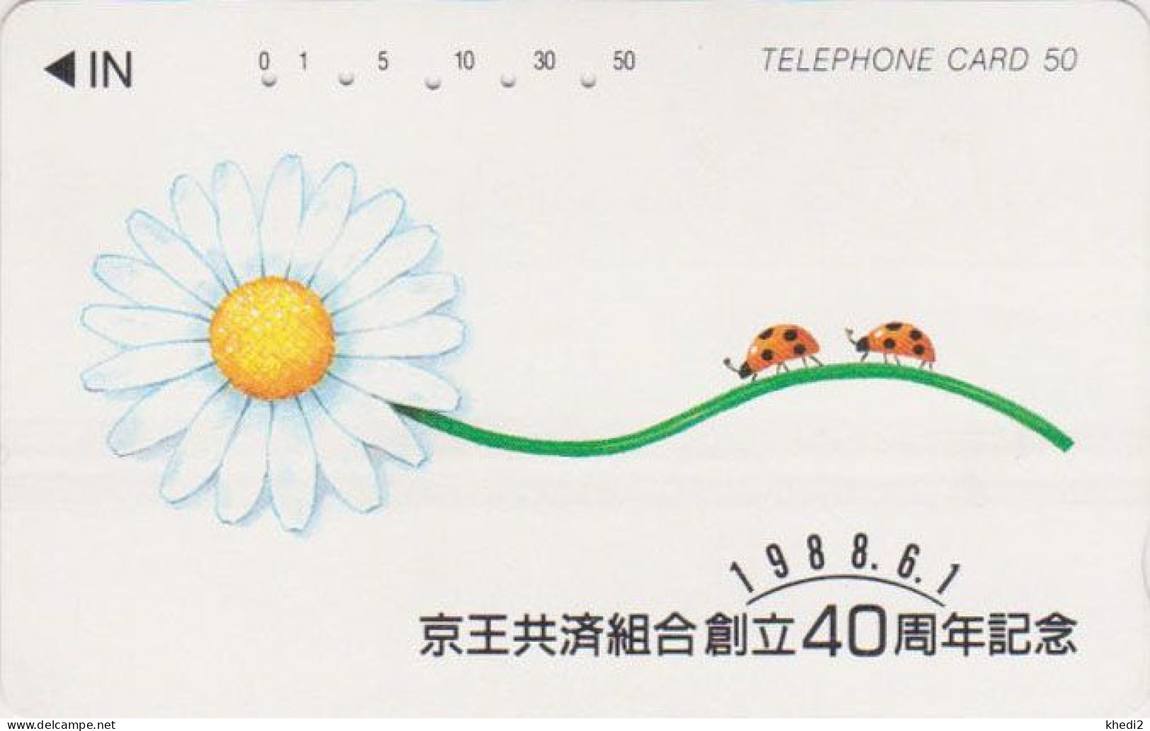 Télécarte JAPON / 110-011 - ANIMAL - COCCINELLE  Sur Fleur Marguerite - LADYBIRD JAPAN Phonecard - MARIENKÄFER - 71 - Coccinelles
