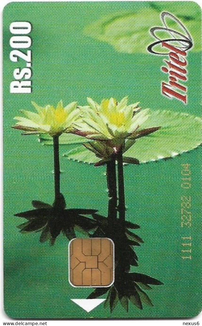 Sri Lanka - Tritel (Chip) - Lotus (Yellow CN At Bottom), Orga Chip), 200Rs, Used - Sri Lanka (Ceylon)