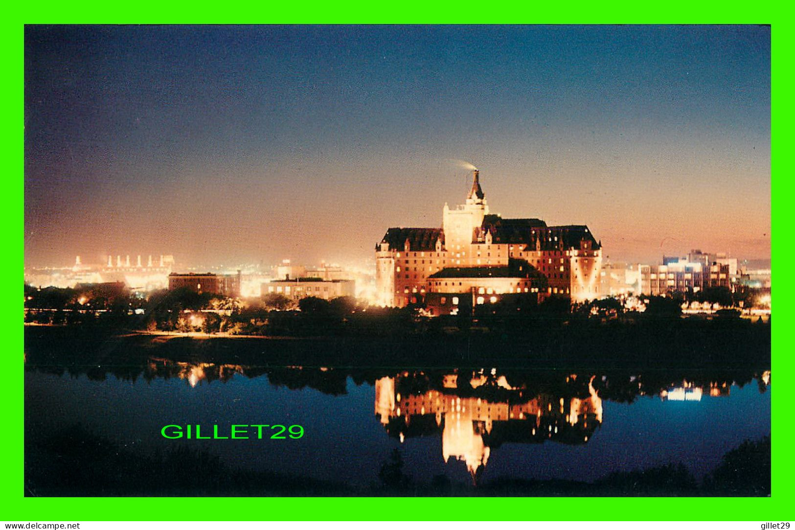 SASKATOON, SASKATCHEWAN - VIEW NIGHT TIME -  POSTCARDS UNLIMITED - - Saskatoon