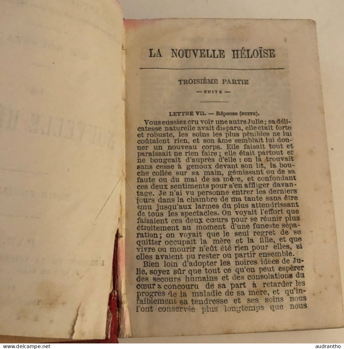 Rare LA NOUVELLE HELOISE J.J Rousseau Bibliothèque Nationale Tome 1 Et 3 Années 1880 Et 1879 - Wholesale, Bulk Lots