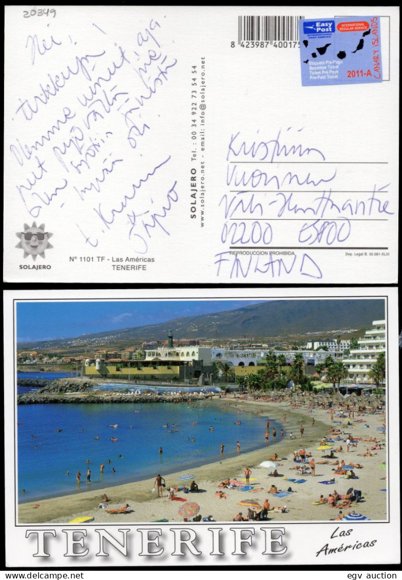 Canarias - TP - Postal Circulada A Finlandia Con Sello Compañía Privada - Lettres & Documents